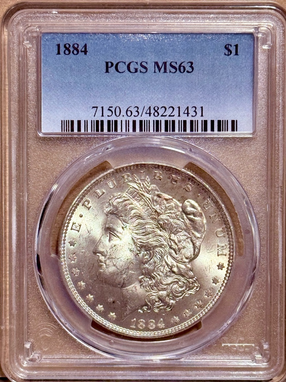 1884 Morgan Silver Dollar • Graded PCGS MS63